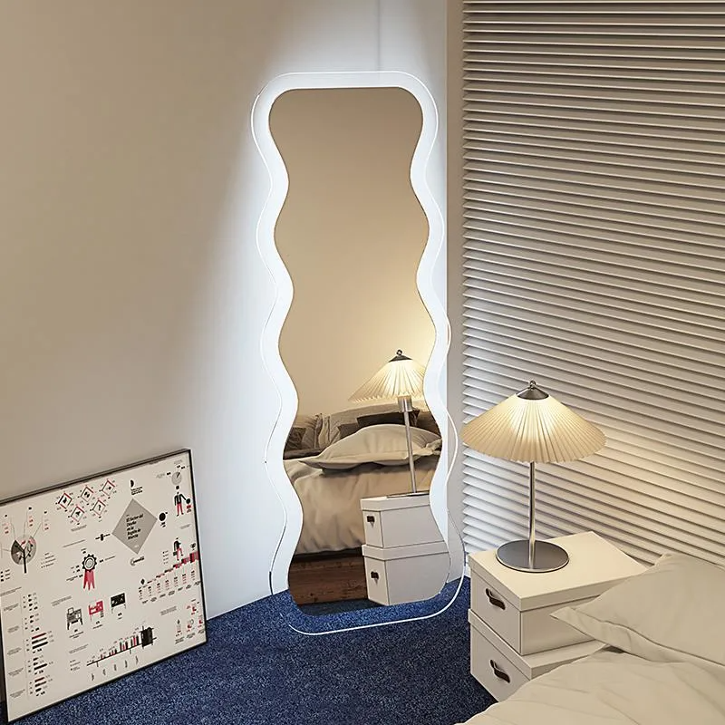 Скандинавское домашнее зеркало Wave Mirror Girl Fitting Mirror Ins Акриловое зеркало в полный рост специальной формы