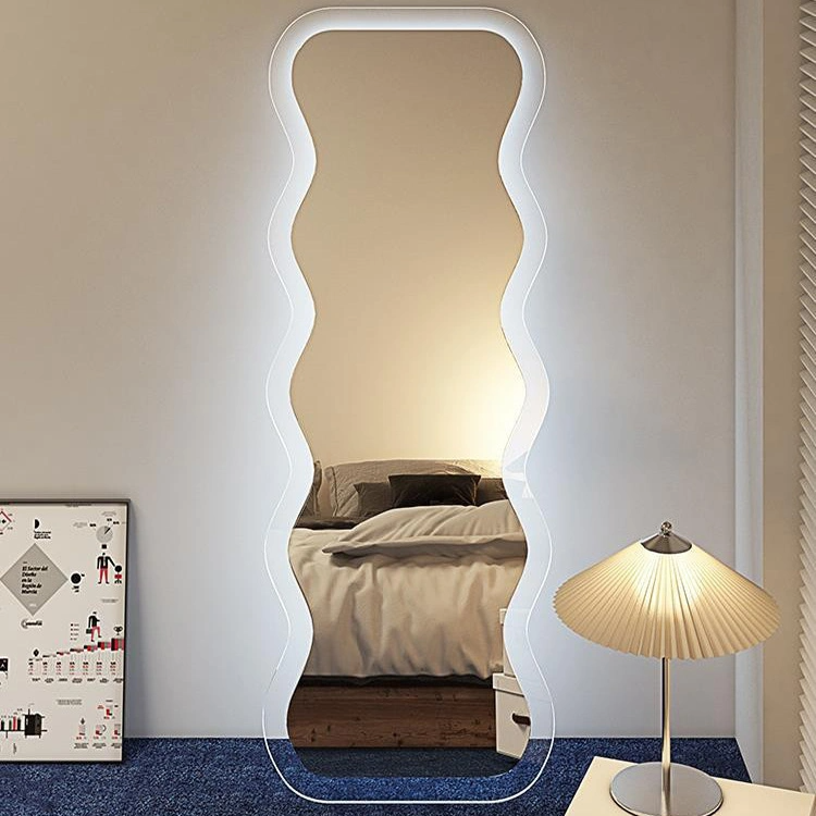 Скандинавское домашнее зеркало Wave Mirror Girl Fitting Mirror Ins Акриловое зеркало в полный рост специальной формы
