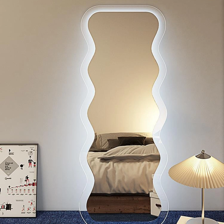 Скандинавское домашнее зеркало Wave Mirror Girl Fitting Mirror Ins Акриловое зеркало в полный рост специальной формы