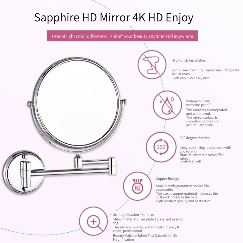 Европейский стандарт Фабрика оптом Smart Modern Makeup Glass Home Decor LED Ванная комната Настенное зеркало